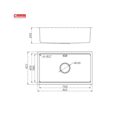 Chậu rửa bát chống xước Konox Undermount Sink KN8146SU Dekor Basic (1)