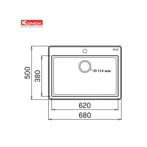 Chậu rửa bát Konox Granite Sink Ruvita 680 – Black (1)